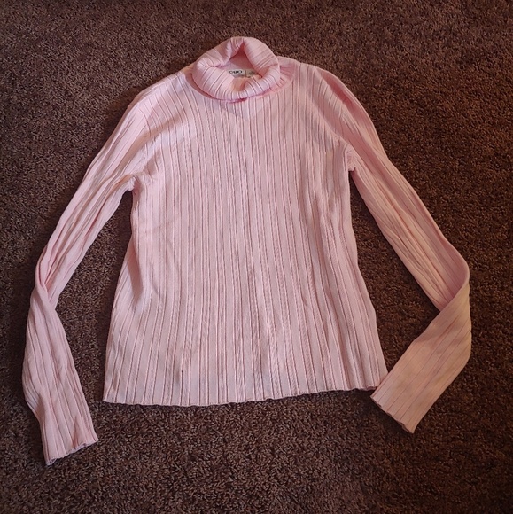 Cato pink ribbed turtleneck sweater - Picture 1 of 4